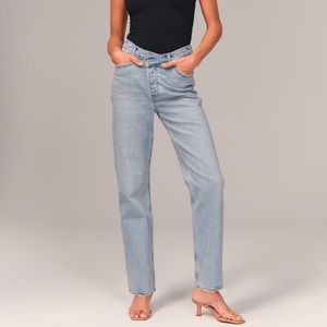 Abercrombie and Fitch The Dad High Rise cross button Jean